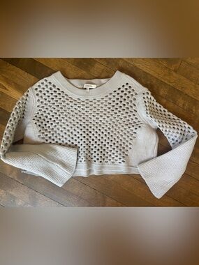 Dorothee Schumacher 100% virgin wool openwork scoop neck sweater